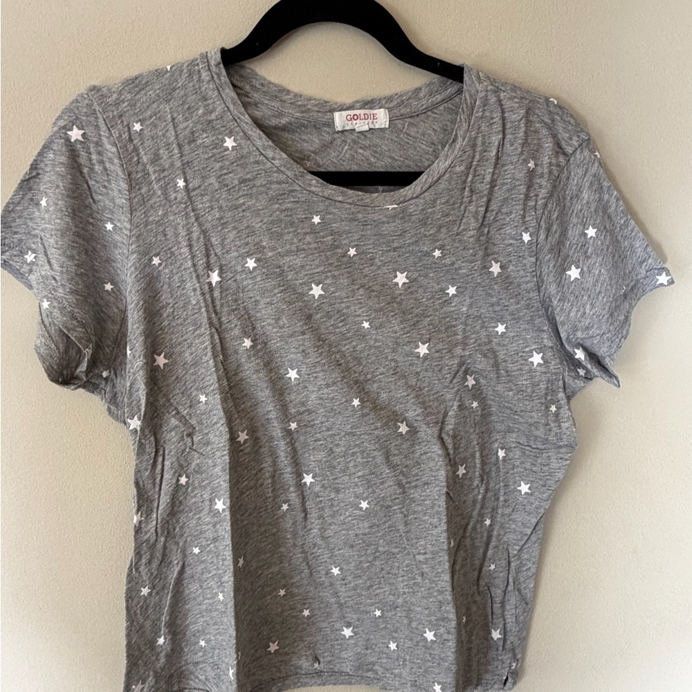 Goldie Gray Star Pattern Short Sleeve Tee